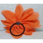 Elastic for hair, flower-shaped, with plastic knot, dark orange color